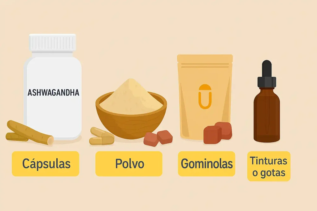 Dosis recomendadas según el formato (cápsulas, polvo, gominolas)
