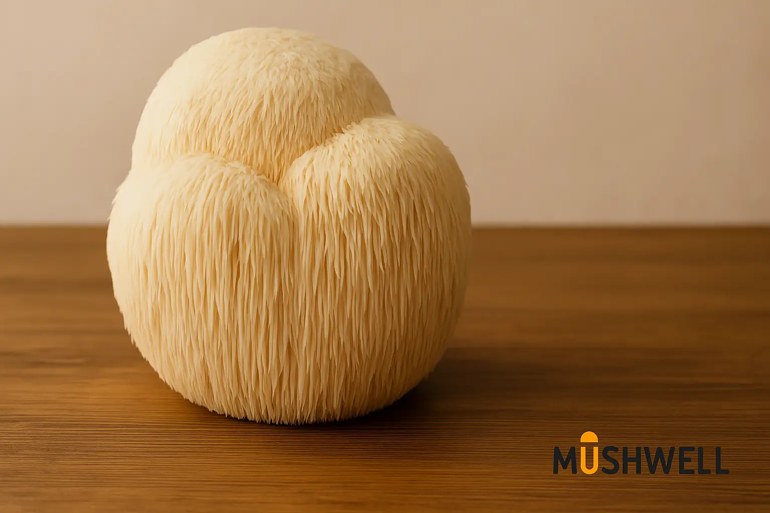 Hongo Lion's Mane (Hericium erinaceus) natural sobre fondo blanco
