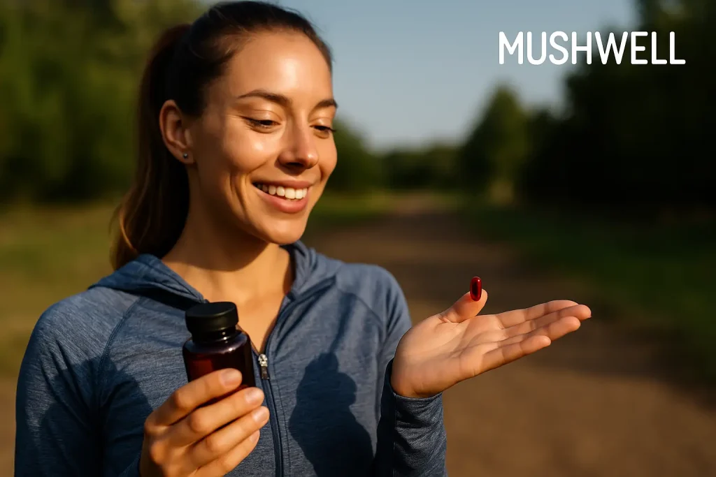 Estilo de vida saludable apoyado con suplementos antioxidantes naturales.