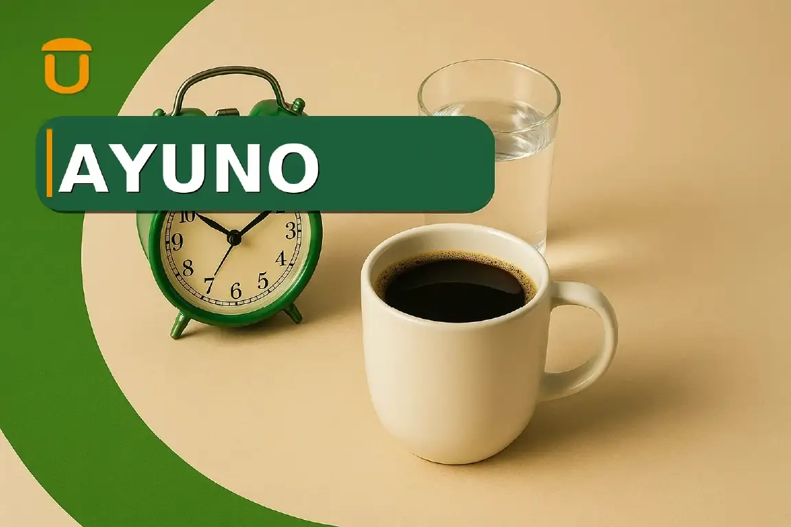 Ayuno intermitente con reloj, café y agua portada Mushwell