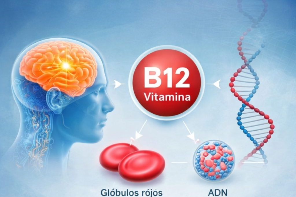 Funciones de la vitamina B12 en el organismo: sistema nervioso, glóbulos rojos y ADN